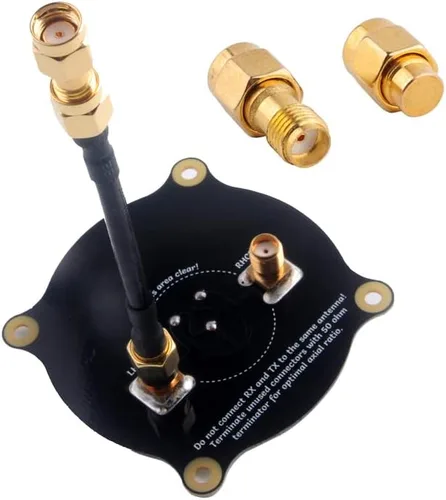 Antena de parche de alimentación triple de 5.8 GHz, antena LHCP RHCP polarizada circularmente de alta ganancia 9.4dBi con terminador de carga SMA de