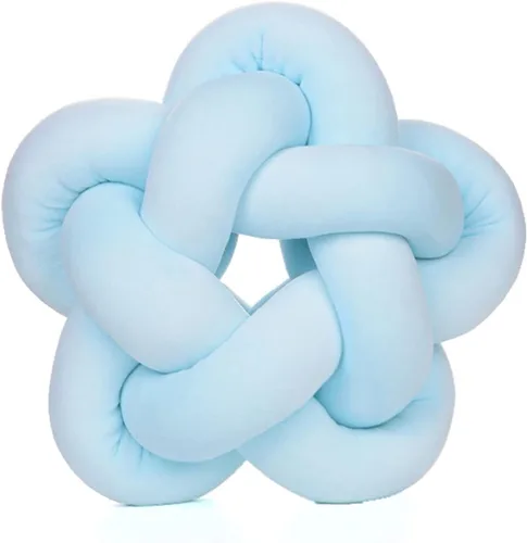 Miniatura 8 de Almohada de felpa con nudo hecha a mano, almohada de estrella anudada suave para sofá, cojín lumbar, almohada de bola de relleno para el hogar