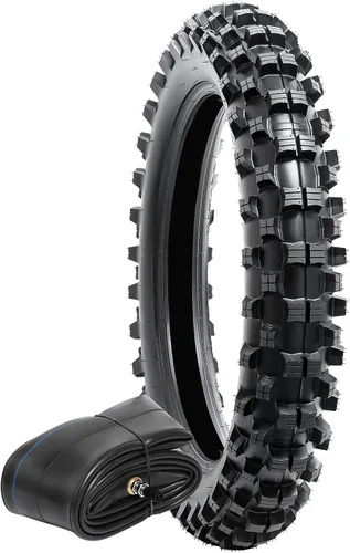 Miniatura 7 de 110/100-18 4PR TT 64M - Neumático delantero/trasero y tubo interior para motocross compatible con neumáticos de bicicleta todoterreno 110/100-18