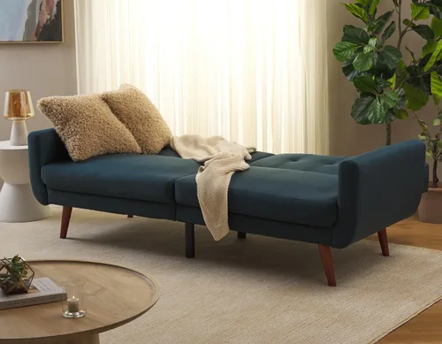 Miniatura 8 de Safavieh Home Bushwick - Sofá cama convertible plegable gris y marrón de 82.7 pulgadas