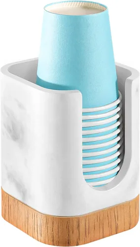 Miniatura 12 de Luxspire Dispensador de Vasos para Baño, Dispensador de Vasos Dixie de 3oz, Portavasos Dixie de Resina, Portavasos de Papel Desechable para Baño