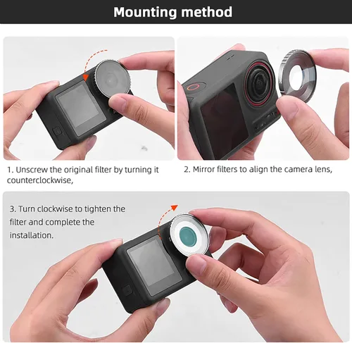 Miniatura 7 de Filtros ND16 aptos para DJI Osmo Action 4 filtros de lente, filtro de densidad neutra filtros ND para accesorios de cámara Osmo Action 4