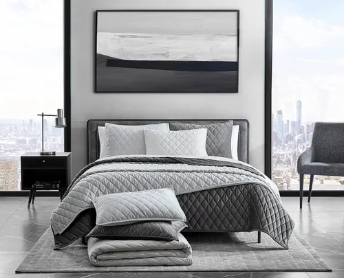 Miniatura 12 de Vera Wang - Juego de edredón tamaño Queen, juego de ropa de cama súper suave con fundas a juego, elementos esenciales modernos para la habitación