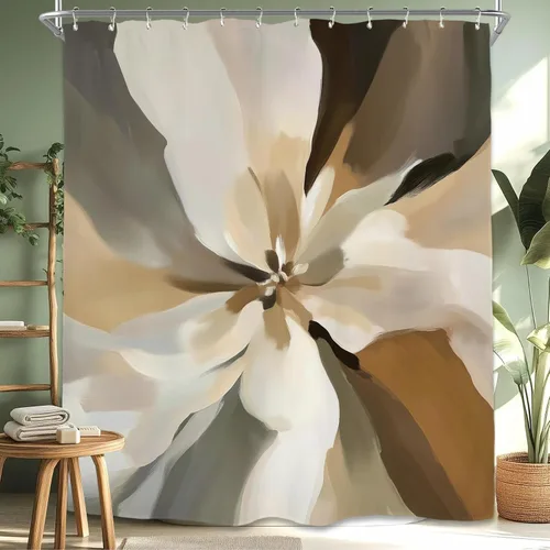 Miniatura 13 de Miyotaa - Juego de cortina de ducha con flores para decorar un baño pequeño o una ventana, 36 pulgadas de ancho x 71 pulgadas de alto, cortina
