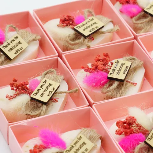 Miniatura 12 de Jabones en forma de corazón, paquete de 12 mini jabones perfumados hechos a mano para despedidas de soltera, fiestas de té, bodas, baby shower