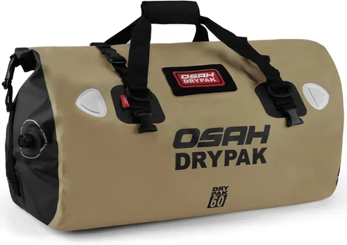 OSAH DRYPAK Bolsa de lona impermeable – Bolsa seca para motocicleta con gran espacio de almacenamiento, bolsas de equipaje impermeables con bolsillo