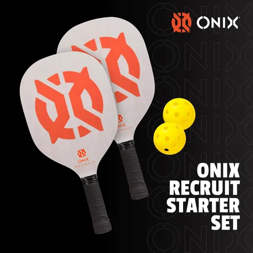 Miniatura 2 de Recruit by Onix - Juego de iniciación de pickleball - Incluye dos paletas de madera de álamo y dos bolas amarillas