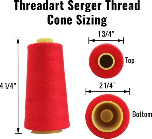 Miniatura 5 de Threadart Hilo Serger - Costura Poliéster - 2750 Yard Cono 40/2 - Aguamarina