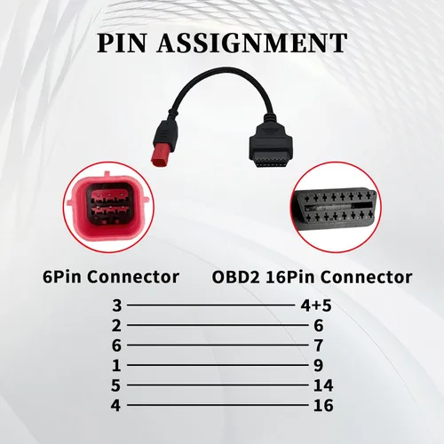 Miniatura 6 de Adaptador OBD2 de 6 pines para Honda Guzzi Kawasaki Suzuki Yamaha Ducati Piaggio Vespa motocicleta OBD cable de diagnóstico Euro5 de 6 pines