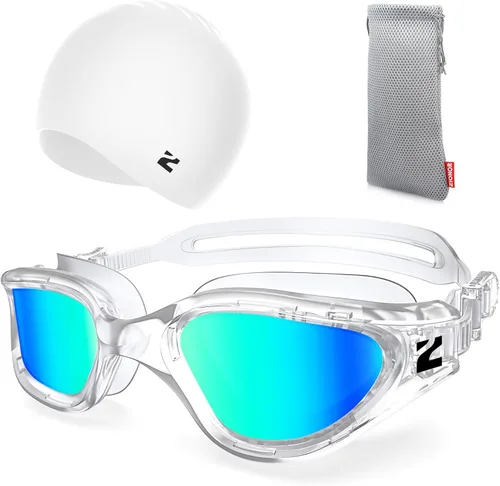 Miniatura 22 de ZIONOR Gafas de natación para adultos, G1 Air con protección UV antivaho y a prueba de fugas, ajuste cómodo para adultos, hombres y mujeres, incluye
