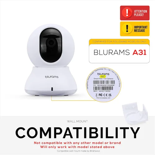 Miniatura 2 de Soporte de pared de esquina para cámara de seguridad Blurams A31 2K, soporte adhesivo para cámara de seguridad, reduce los puntos ciegos