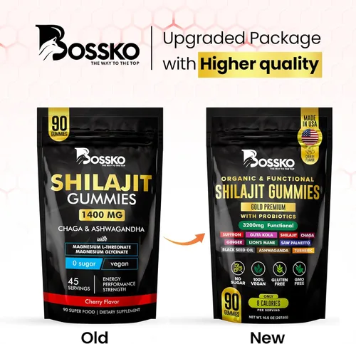 Miniatura 3 de Gomitas Shilajit puras del Himalaya de 3200 mg orgánicas para hombres y mujeres con probióticos y magnesio, Ashwagnadha Chaga, cúrcuma, ácido