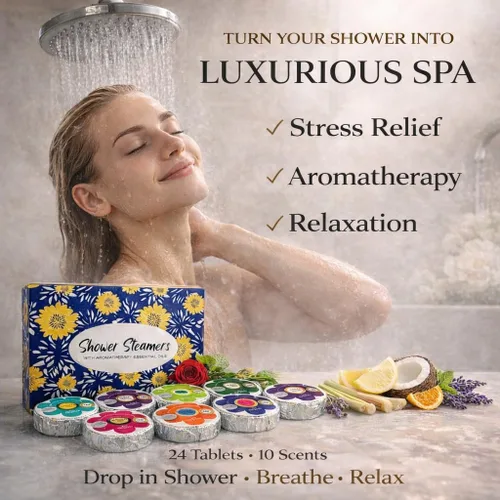 Miniatura 5 de Set de regalo de 24 bombas de ducha para mujer, juego de regalo de aromaterapia con aceites esenciales orgánicos, bombas de baño para ducha, regalos