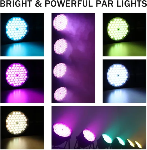 Miniatura 2 de Big Dipper Luces LED de escenario Par de luces 54X3W RGB multicolor brillante iluminación con sonido DMX activado maestro-esclavo luces elevadas