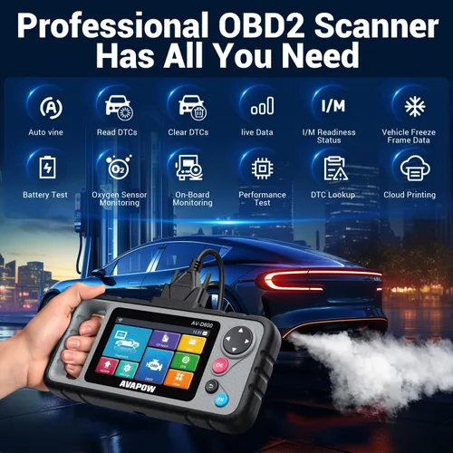 Miniatura 4 de AVAPOW AV-D600 Escáner OBD2 de 4 Sistemas Motor/Transmisión/SRS/ABS Herramienta de Diagnóstico, Restablecimiento de Aceite/Restablecimiento