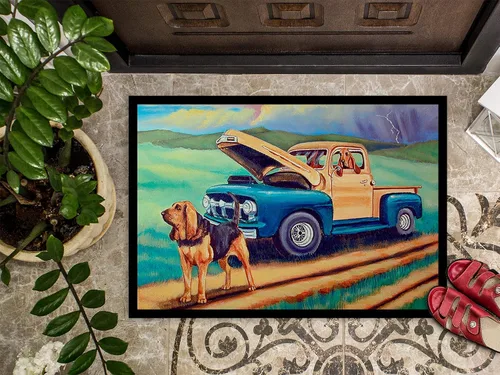 Miniatura 3 de Caroline's Treasures 7513JMAT Bloodhound - Tapete para puerta delantera, 24 x 36 pulgadas, para interiores y exteriores, para entrada