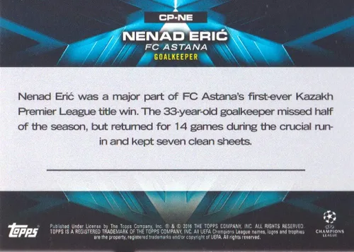 Miniatura 2 de 2015-16 Topps UEFA Champions League Showcase Pedigree #CP-NE Nenad Eric