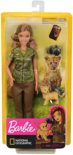 Miniatura 7 de Barbie Muñeca fotoperiodista, morena, inspirada en National Geographic para niños de 3 a 7 años