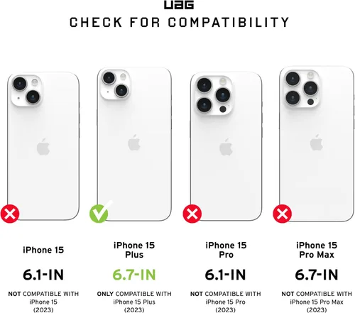 Miniatura 2 de URBAN ARMOR GEAR UAG - Funda compatible con iPhone 15 Plus de 6.7 pulgadas, Pathfinder transparente ceniza/negro, imán integrado compatible
