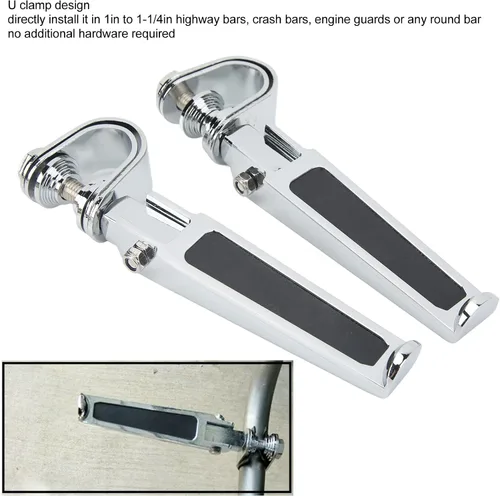 Miniatura 2 de Estriberas Abrazadera en U, mini estriberas para bicicleta, protector de motor, reposapiés para motocicleta, bicicleta de calle con barra de choque