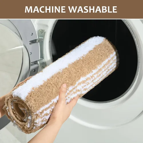 Miniatura 4 de LOCHAS Alfombras largas de baño, alfombra de baño grande de 24 x 70 pulgadas, antideslizante, absorbente, lavable, alfombra de baño de microfibra