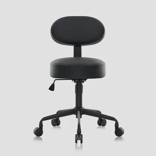 Miniatura 4 de Taburete giratorio de altura ajustable con respaldo inclinable para clínica dental, salón, oficina y bar, NAIA 502B (negro)