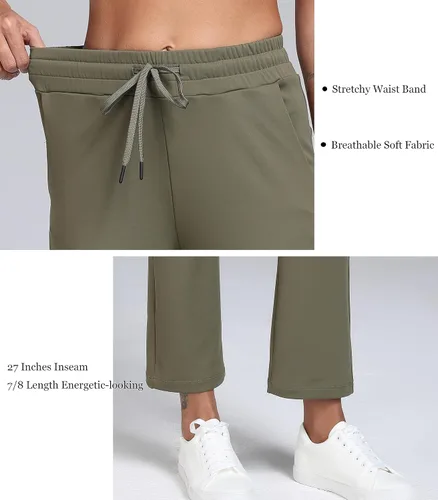 Miniatura 3 de Oalka Pantalones de golf de pierna recta para mujer con bolsillos profundos