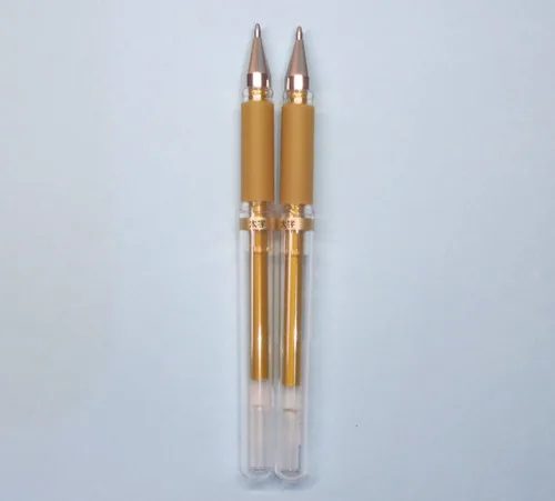 Uni-ball Signo Broad UM-153 Bolígrafo de tinta de gel, tinta dorada, 2 bolígrafos por paquete (importación japonesa) [Paquete original Komainu-Dou]