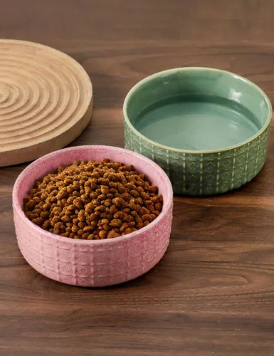 Miniatura 7 de Tazón de cerámica para perros, tazón de comida y agua para mascotas de 6.5 pulgadas, plato para perros medianos y pequeños, cachorro, verde