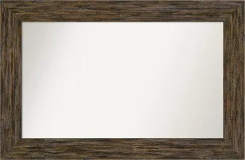 Miniatura 116 de Amanti Art Espejo personalizado, espejo de baño marrón Fencepost, espejo de pared o espejo de tocador de baño sobre el fregadero (27 x 27 pulgadas)