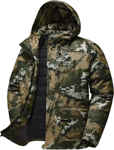 BASSDASH Walker - Chaquetas aisladas impermeables de pesca y caza para hombre, silenciosas, transpirables, ligeras, abrigo de invierno para clima