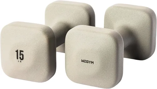 Miniatura 16 de WeGym SafeGrip Square Dumbbells with Anti Slip Handles, Aesthetic Free Weights for Home Workouts, Stable Design Prevents Rolling during Floor