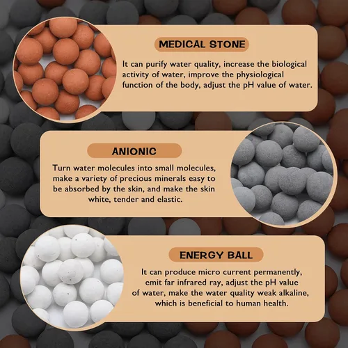 Miniatura 5 de Recargas de cuentas de piedra mineral de anión para cabezal de ducha de repuesto Patelai Purificación del agua Cuentas de piedra mineral