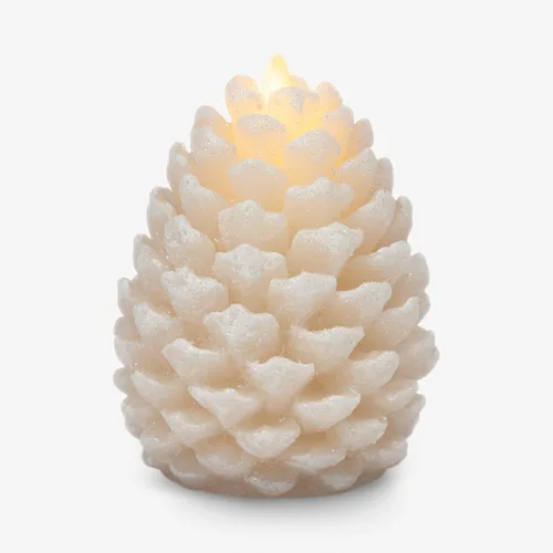 Miniatura 10 de Luminara Pinecone - Velas sin llama, con acabado marrón tiza, figuras de piña, velas LED de cera real sin perfume, funcionan