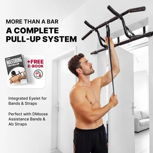 Miniatura 9 de DMoose Fitness Pull Up Bar for Doorway - Upto 250 Lbs Capacity, No Screwing or Slipping, Hanging Pullup & Chin Up Bar for Door Frame - Multi Padded