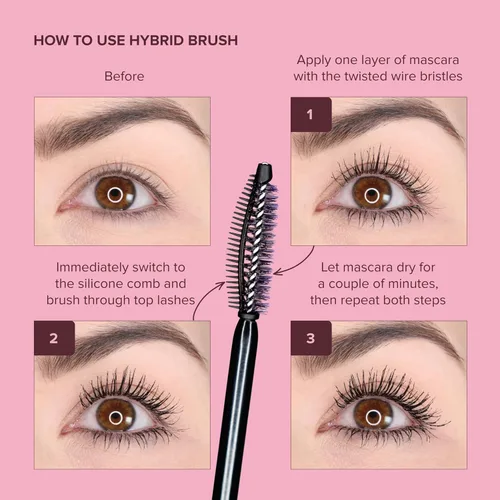 Miniatura 3 de Whats Up Beauty - Watch Me! Máscara voluminizadora y alargadora negra con péptidos + vitamina B5 Limpia, libre de crueldad, sostenible Hecho