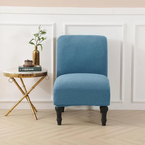 Miniatura 8 de LiveGo Funda para silla decorativa sin brazos, de elastano, extraíble, para silla sin brazos, protector de muebles para sala de estar, comedor, Beige