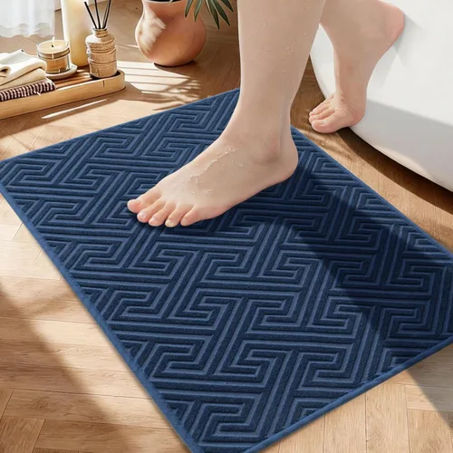 Miniatura 37 de YIHOUSE Beige Bathroom Rugs 17"x24", Quick Dry Non Slip Bath Rug, Absorbent Machine Washable Thin Bath Mat for Restroom Floor Tub Laundry Room Home