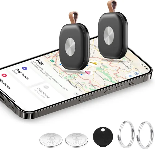 Etiquetas de rastreador de aire, buscador de llaves funciona con Find My App (solo iOS), rastreador Bluetooth para llaves, equipaje, maletas,