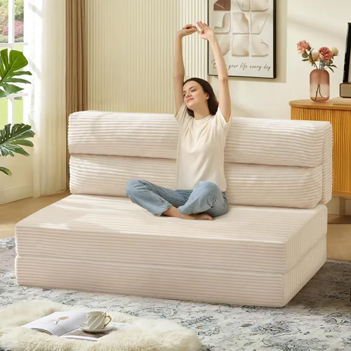 JUIKURY Sofá cama plegable, silla convertible con colchón plegable plegable, sofá biplaza extraíble 2 en 1, silla plegable portátil, cama, sofá de