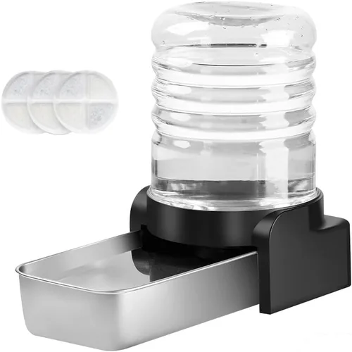 Marchul - Dispensador de agua para gatos de 1 galón, comedero automático para perros con gravedad, dispensador de agua con 3 filtros, dispensador de
