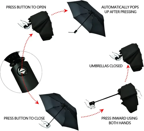 Miniatura 5 de ALAZA Eiffel Tower Paris Travel Umbrella Automatic Folding Sun Umbrella Windproof Uv Protection Compact Sun Rain Umbrella