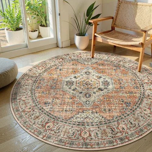 Miniatura 29 de Lahome Alfombra oriental lavable de área pequeña, 2 x 3 pies, para entrada, cocina, ultra fina, suave, tapete antideslizante para puerta de Azul