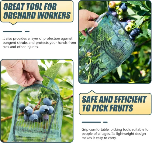 Miniatura 4 de Yardwe Arándano Rake Picker Berry Picker Herramienta Jardín Herramienta Arándano Cosecha