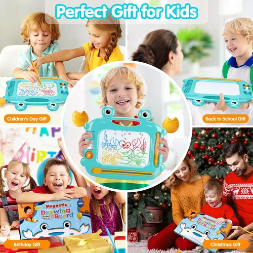 Miniatura 5 de Juguetes para niños pequeños, tablero de dibujo magnético, sin BPA, sin ftalatos, sin PVC, juguetes de bocetos para niños de 3, 4 y 5 años, regalo