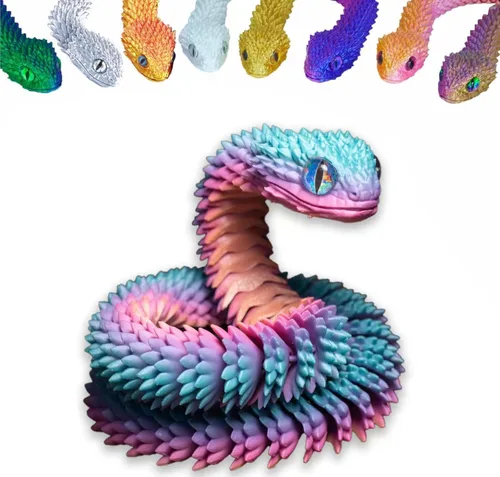 Miniatura 13 de Conjunto de Animales Impresos en 3D Juguetes de Serpiente Impresos en 3D Juguete Fidget Articulado Flexible Impreso en 3D Animales Impresos en 3D
