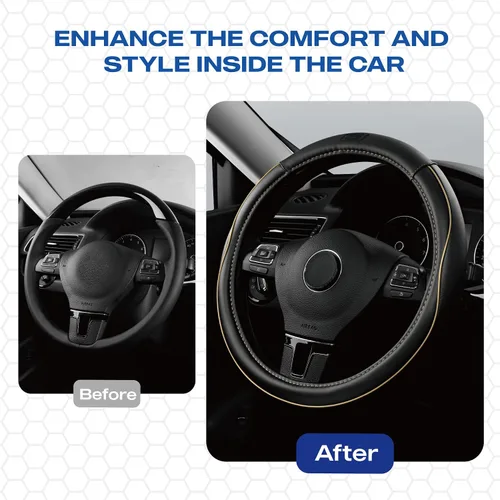 Miniatura 4 de Skechers Funda de volante de espuma viscoelástica, Funda de volante de microfibra con ribete deportivo de ajuste universal de 14" 1/2-15" Protector