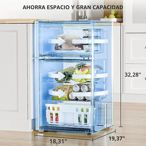 Miniatura 5 de Antarctic Star - Refrigerador compacto con congelador, mininevera de 2 puertas, estante ajustable, refrigerador pequeño para dormitorio, oficina