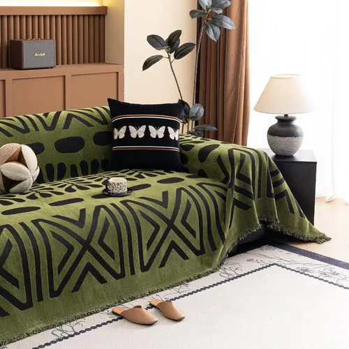 Miniatura 16 de Handontime - Funda de sofá de felpilla para perros y mascotas, estilo bohemio, sofá modular en forma de L, sofá 3 cojines, 71 x 118 pulgadas, negro