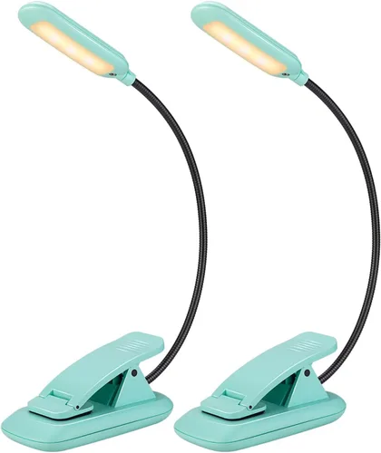 Luz recargable de lectura de libros con clip para niños en la cama, brillo regulable, cuidado de los ojos, 3 modos de iluminación, luz de estudio de